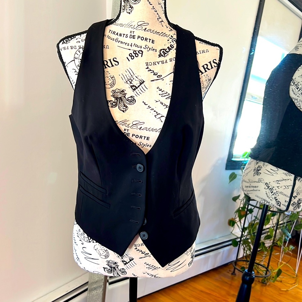 Stretch black suit vest